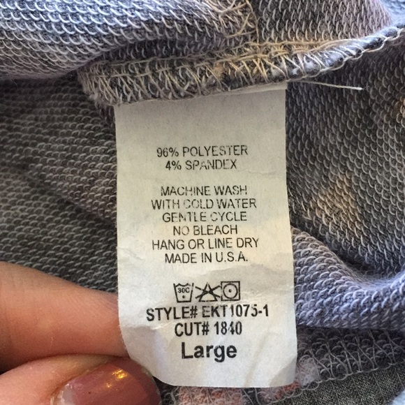 Lightweight Gray Floral Zip Front Baseball Bomber Jacket Large 3/$20 Sale! - Picture 5 of 6